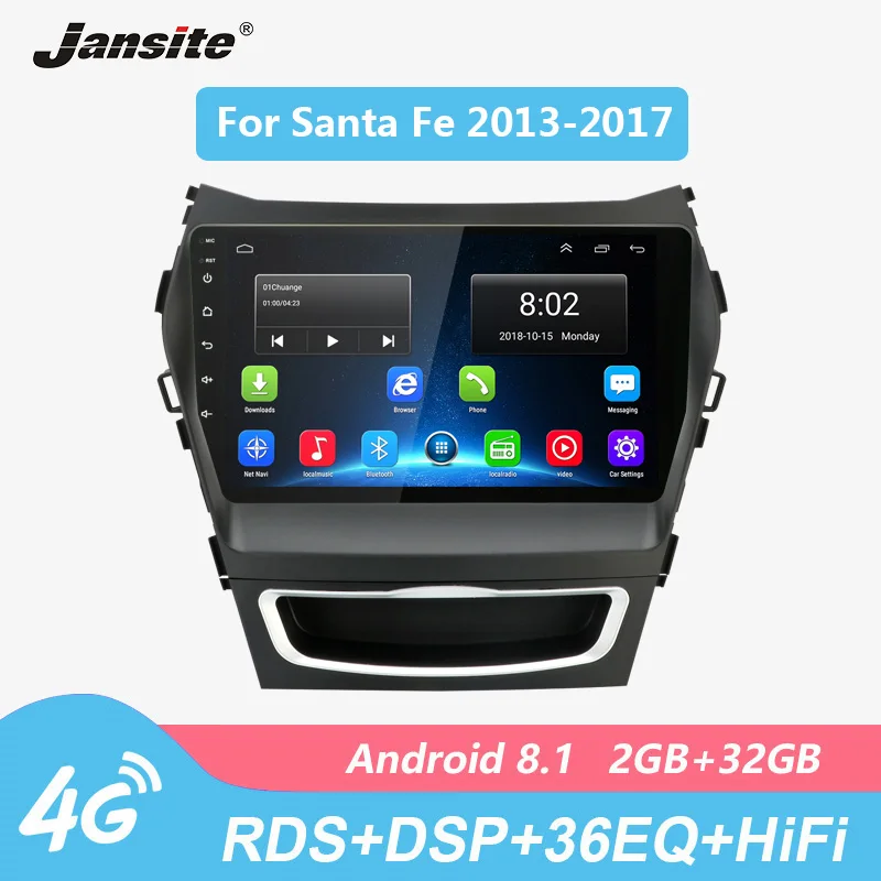 Jansite DSP 9 &quotАвтомагнитола для hyundai Santa Fe 2013-2017 4G Wifi gps 36EQ Android сенсорный экран