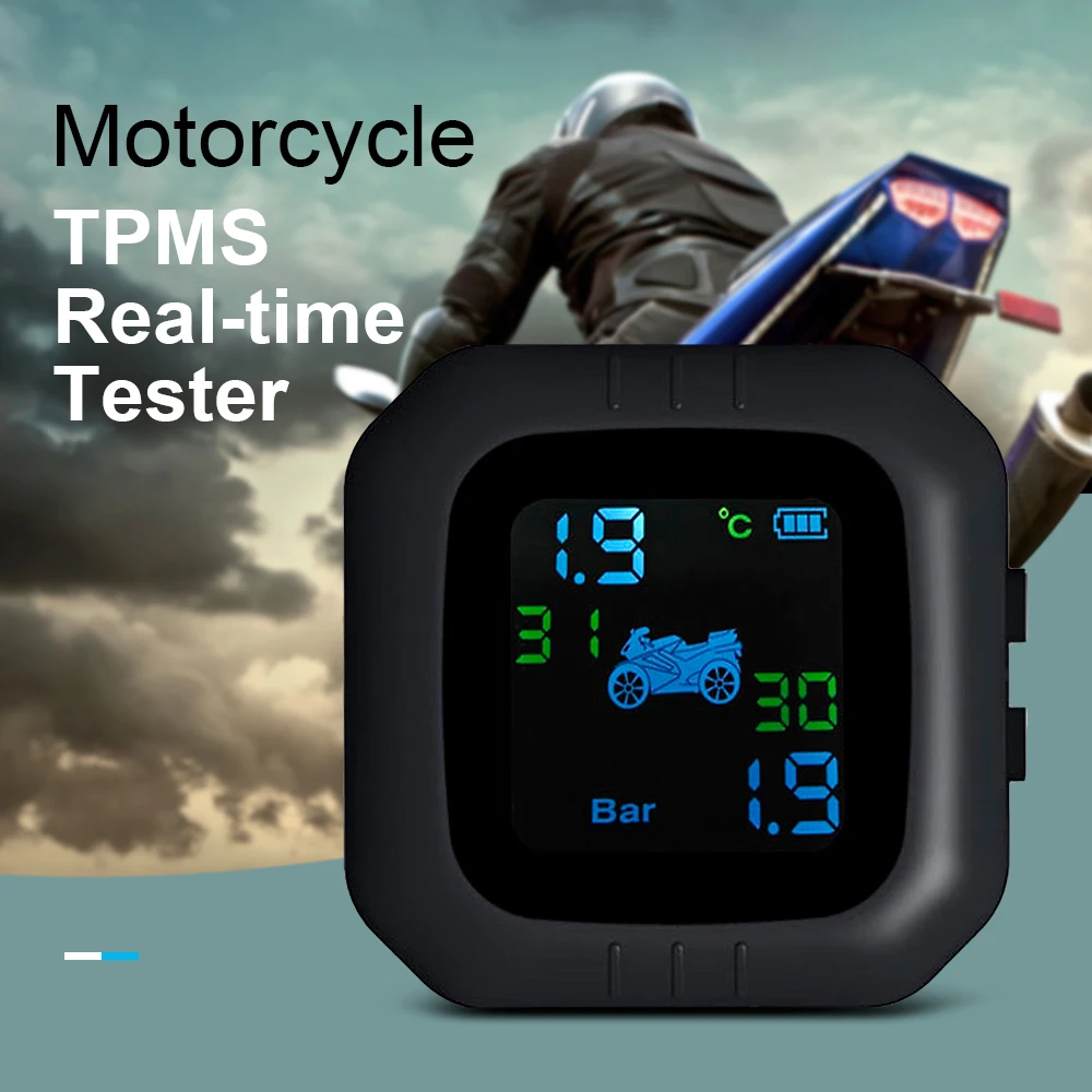 Zeepin Moto TPMS зарядка через usb мотоцикл ЖК-экран дисплей система мониторинга давления в шинах с 2 внешними датчиками