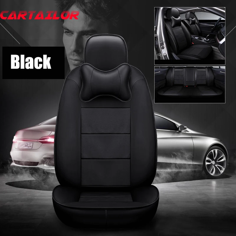 CARTAILOR Cowhide Leather Cover Seats Car Accessories for Jeep Cherokee 2017 2016 Seat Covers Protection Red Black Full Sets | Автомобили