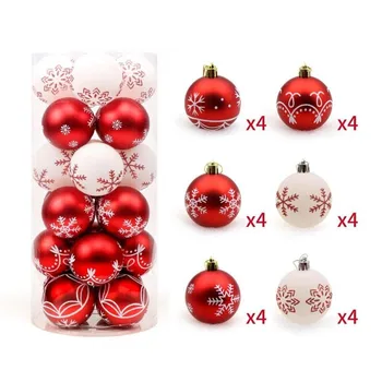 

24 Pcs/Set Glitter Christmas Tree Ball Baubles Colorful Xmas Ornaments Party Home Garden Christmas Decoration Supplies 6cm