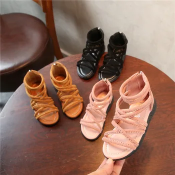 

Summer Girls Rome Sandals Toddler Infant Kids Slip On Single Princess Roman Shoes Sandals For Children Girl Party