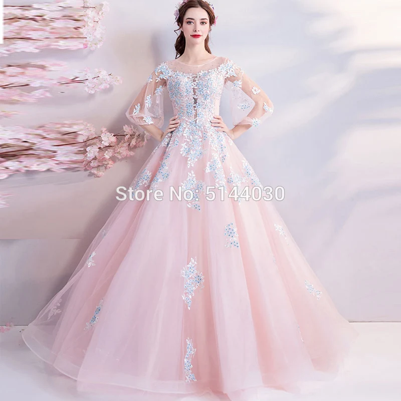 Розовые длинные женские вечерние платья RObe De Soiree Longo новые синие кружевные тюлевые вечерние платья для выпускного вечера Вечернее платье для Арабская, Дубай