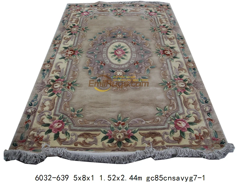 6032-639 5x8 Тканый шерстяной ковер мягкий для гостиной ручной вязки толстый плюш французский тканый Античный Декор растительный дизайн - Цвет: 6032-639 5x8