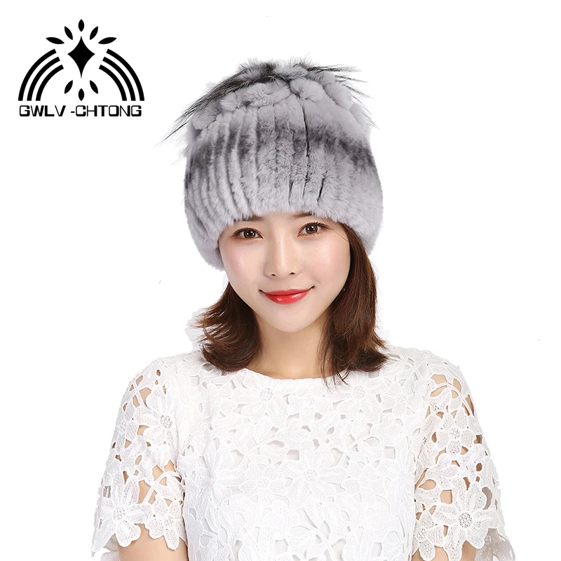 Новая модная женская меховая шапка для зимы из натурального кролика рекс шапка из меха лисы русские женские головные уборы брендовые теплые шапки
