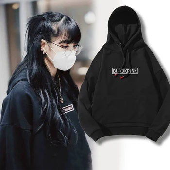 

kpop BLACKPINK LISA same streetwear Harajuku Women/Men Hoodies Pullover Cool Unisex hooded Sweatshirt White Black Casual clothes