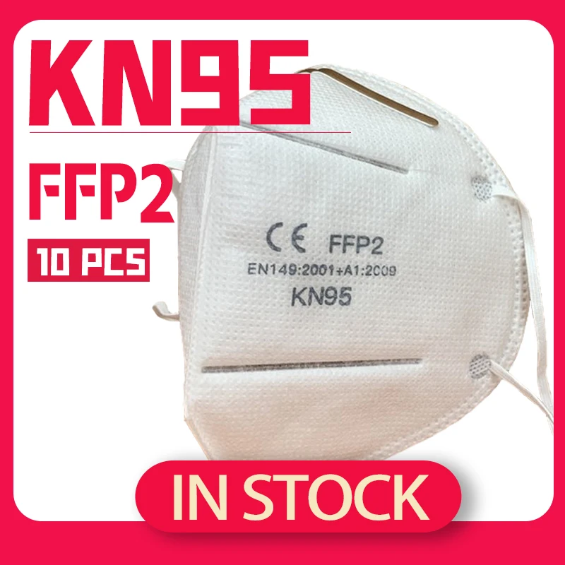

10pcs/lot FFP2 Mask Self Protection Face Mask KN95 Dustproof Respirator Anti PM2.5 Particles Anti-influenza Safety Mask