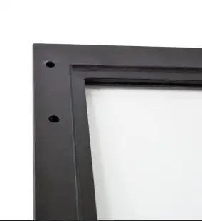 DIYHD TSD01 30in Black Framed Clear Glass Sliding Barn Door Slab,Tempered Assembled Prehung Glass Door Panel