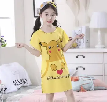 

Girl nightdress Baby Pajamas big Girl Sleepwear Kids Nightgown Cotton Princess Nightgown Kids Home dress Summer Dresses 2-12Y