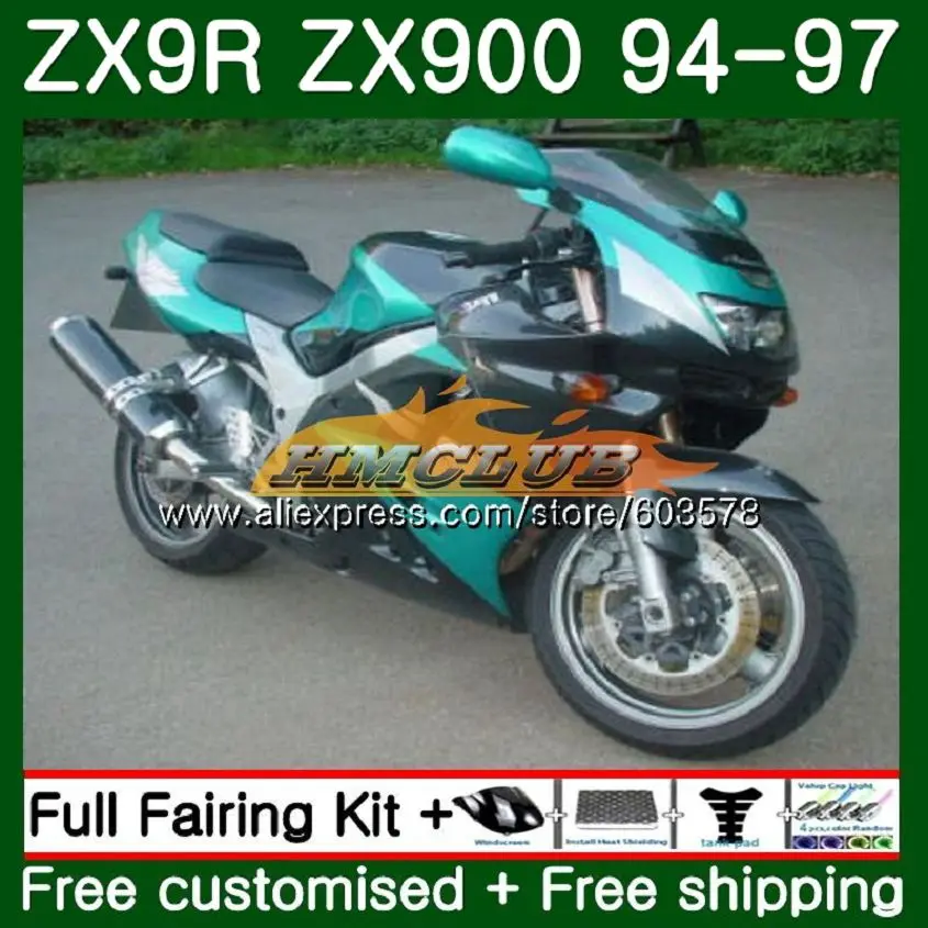 Корпус для KAWASAKI ZX900 900 CC ZX9R 94 95 96 97 черный голубой 109CL. 32 ZX 900 9 R ZX 9R 900CC ZX-9R 1994 1995 1996 1997 обтекатели