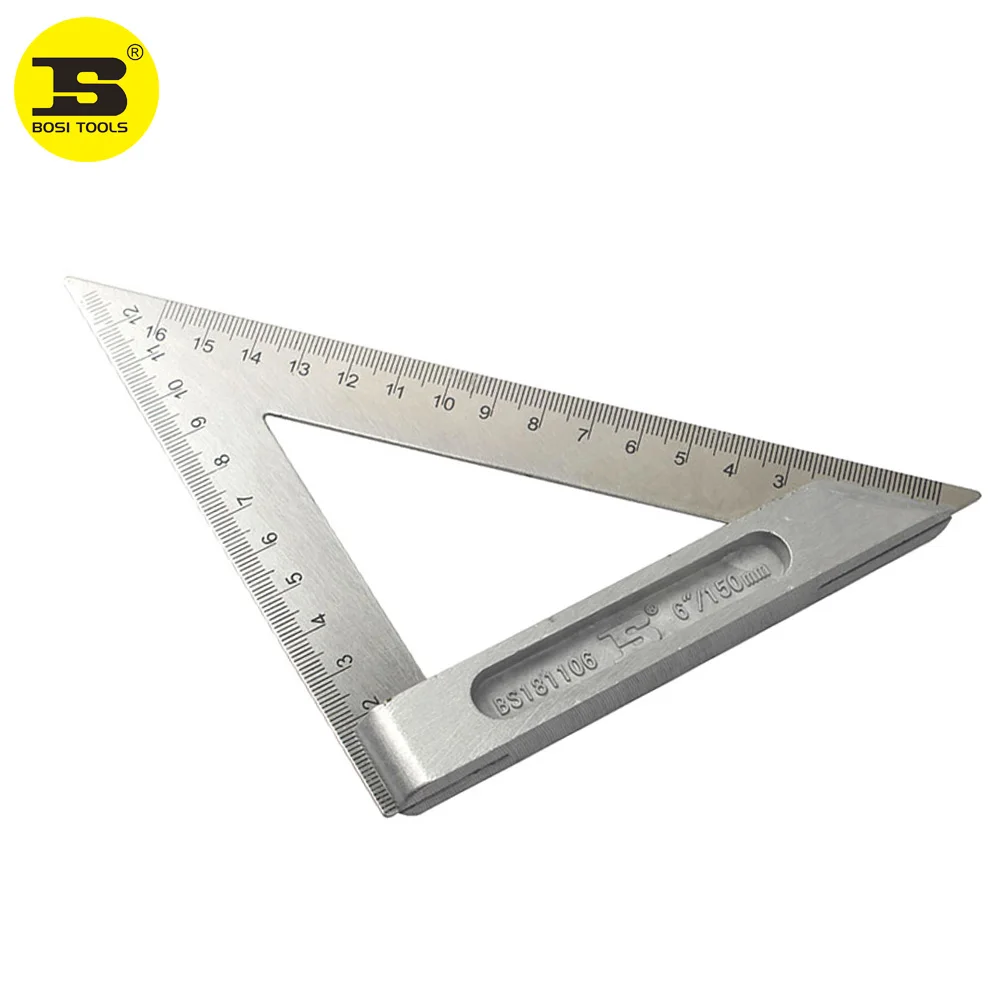 

BOSI 6"/150mm Steel Triangle Square Ruler