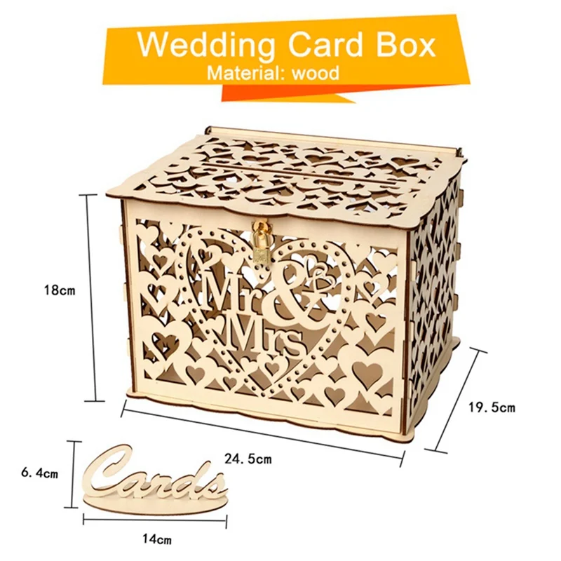 Cards box style 2 QIFU рустикальная Свадебная карта свадебное оформление коробки свадебные аксессуары декор стола свадебные приглашения MR MRS - Цвет: Cards box style 2