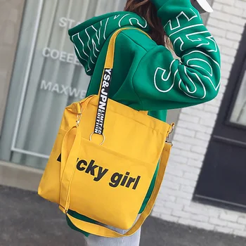 

2020 new fashion letter canvas bag diagonal canvas bag female bag female bag student bag
