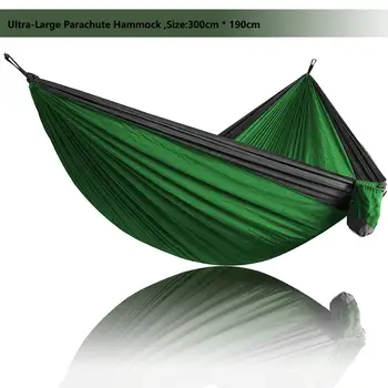 

118in x 75in Parachute Hammock Camping Survival Garden Hunting Leisure Hamac Travel Double Person Hamak Ramac