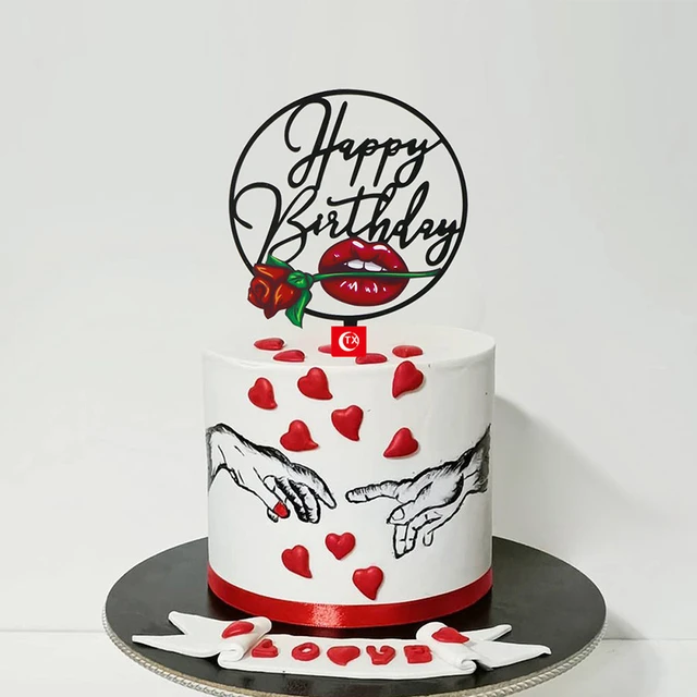Toppers de gâteau Happy Birthday pour fille, décorations de