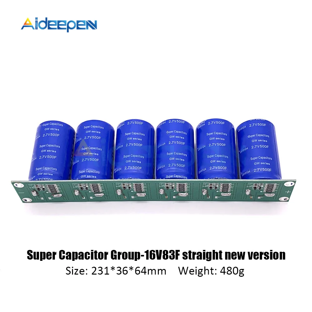 Super Farad, конденсаторы 6 шт./компл. 2,7 V 500F супер конденсатор с алюминиевой крышкой с защитой доска однорядные 16V 83F фарадный конденсатор с алюминиевой крышкой для автомобиля