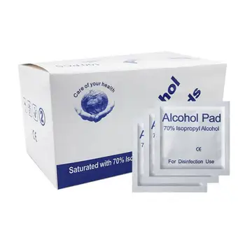 

100 Pcs Alcohol Wet Wipe Disposable Disinfection Prep Swap Pad Antiseptic Skin Cleaning Care Travel Tableware Clean Wipes