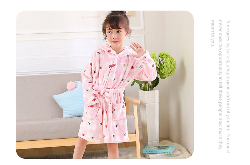 pajama sets couple	 Soft Kids Bathrobe Baby Hooded Sleepwear Children Bath Robes Girls Flannel Pijamas Boys Girl Nightgown Baby Clothes for 2-10Y cotton nightgowns