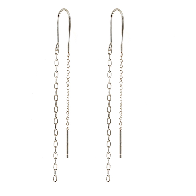 925 Sterling Silver Long Chain Tassel Threader Earrings Colored Zircon Snake Padlock Key Pendant Dangle Earrings Jewelry