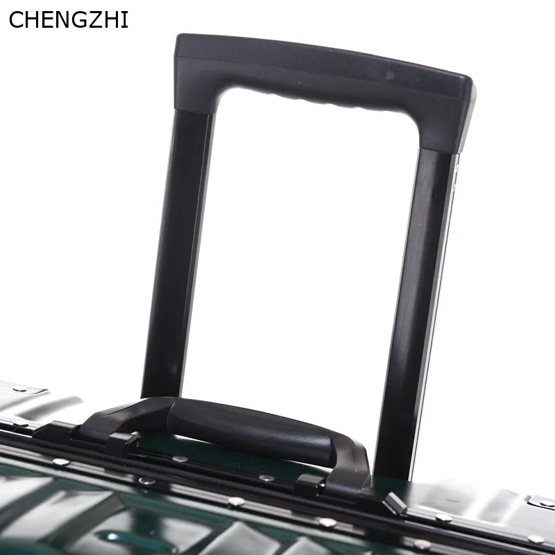 CHENGZHI Aluminum Frame+PC+ABS Rolling Luggage, 20"24"26"29"Inch Crash Proof Suitcase Trolley Travel Suitcase On Wheels