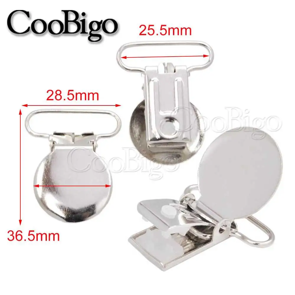 10pcs 9 Style Sliver Metal Fasteners Suspender Clip Belt Buckle For Backpack Belt Garment Dog Collar Bag Parts Accessories - Цвет: 25.5mm Round