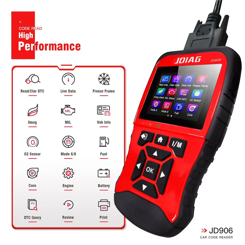 Супер obd2 Автомобильный сканер JDiag JD906 полная система с русским обновленным кодовым считывателем OBD2 сканер JD906 лучше, чем KW850