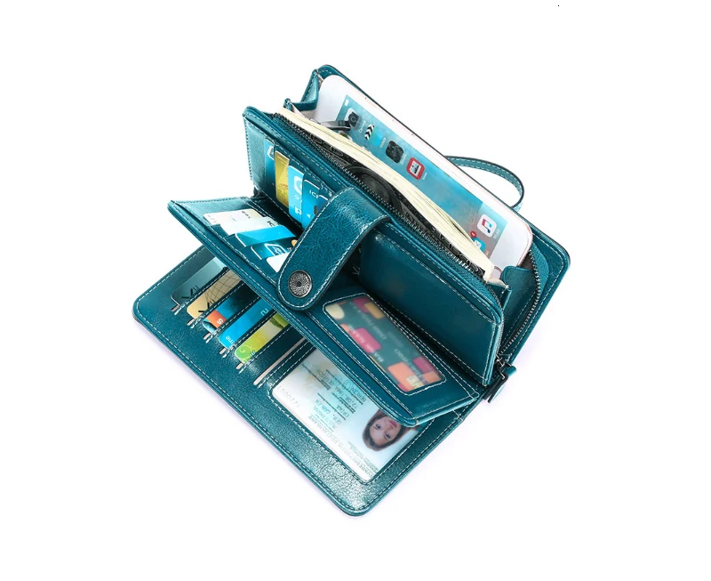 Женские кошельки из натуральной кожи Rfid, длинные клатчи, Обложка для паспорта, Дамский кошелек с карманом для сотового телефона, кошельки и сумки