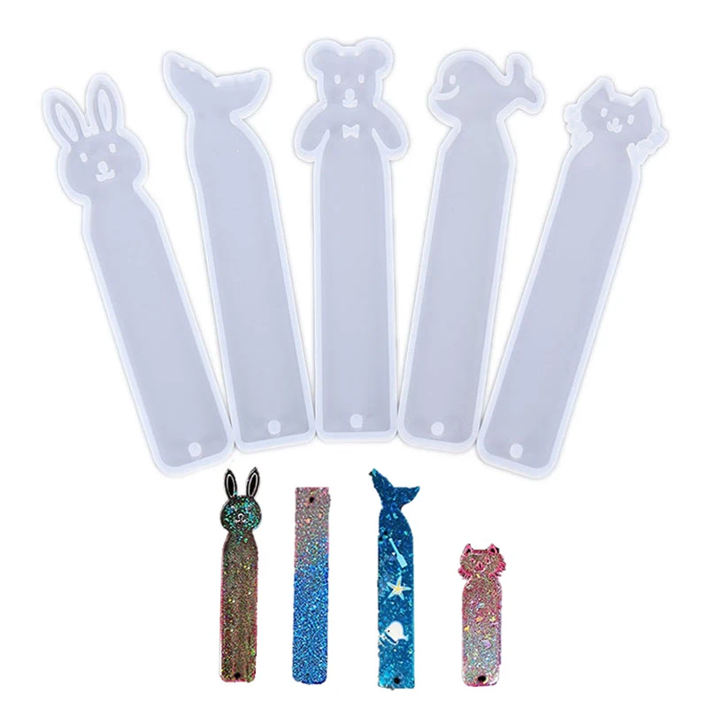 Смола закладки формы Прямоугольник Силиконовая формочка в виде животного DIY Изготовление эпоксидные украшения