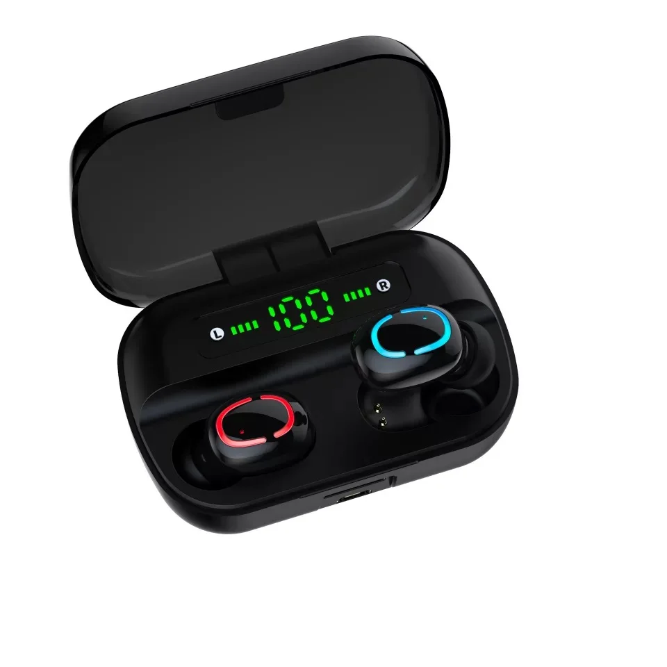 Мини TWS 5,0 Bluetooth гарнитура, бинауральная HD стерео игровая беспроводная гарнитура, шумоподавление с зарядным дисплеем зарядная кабина