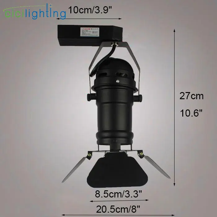 Винтажный 5 Вт 7 Вт 10 Вт светодиодный Трековый светильник с металлическими абажурами для магазина одежды Трековый светильник рельсовый Точечный светильник s led spots wandlamp