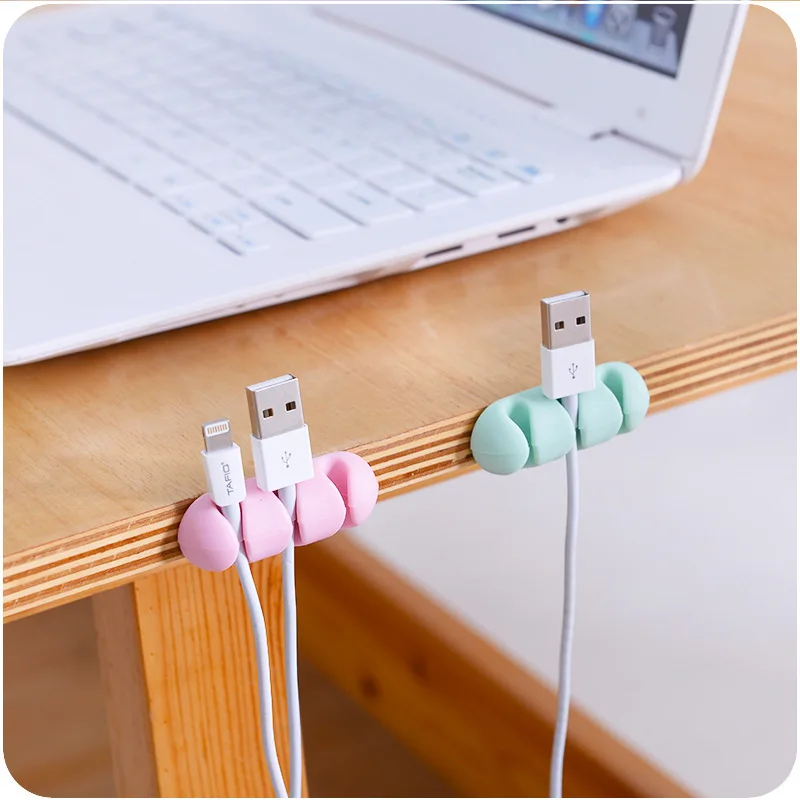 Silica gel shelf rack Color Cable Winder Organizer Storage Winder Cable Collector Tool Holder Headset Wire Wrap Core 2pcs cable organizer desk organizer storage organizer bag organizer