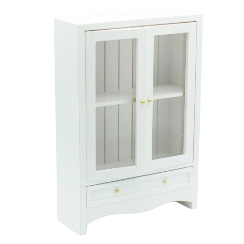 Dollhouse Furniture Mini Display Cabinet Shelf Bookcases for 1:12 Miniature Doll House Decor Accessories