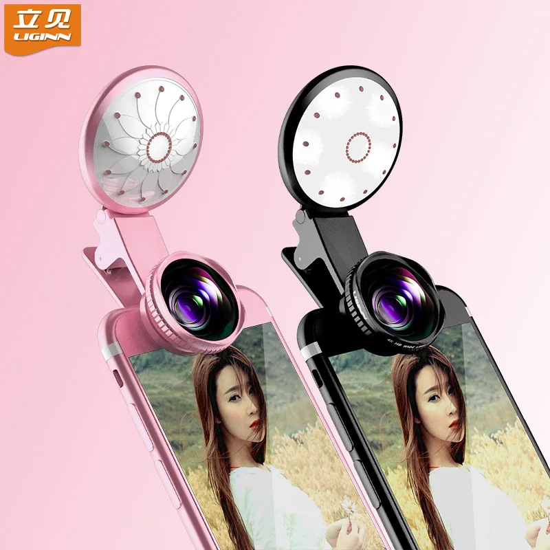 

Liginn for Speedy Flood Lamp Mobile Phone Wide Angle Macro Lens-in-Live Selfie Mobile Phone Flashlight Lens