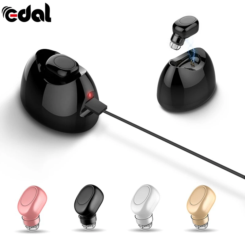

EDAL Mini Bluetooth Headphone In Ear Wireless Earphone Headsets Magnetic Charging Box Earpiece with Mic for IPhone X Samsung S2