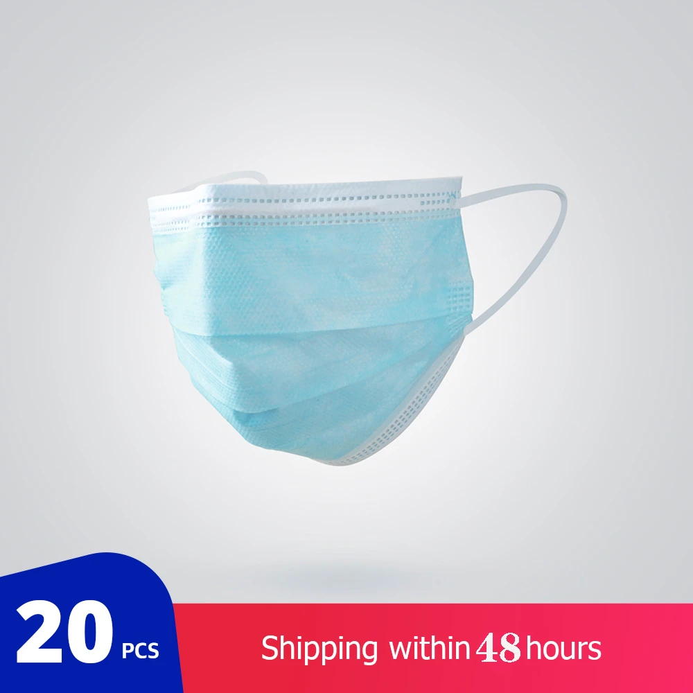 

100pcs3 Layer Non-woven Dust Mask, Thickened Activated Carbon Filter, Disposable Pollution Mask, Fast Delivery Within 48 Hours