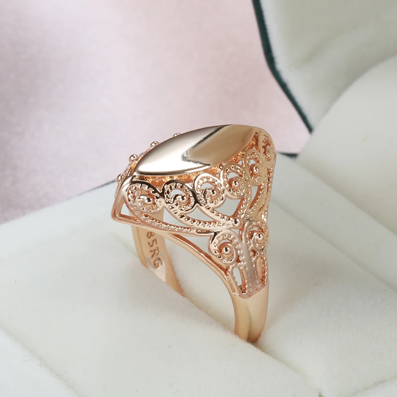 Yujun Anello di Lusso in Oro Rosa 585 per Donna Anello in Micro-Cera con intarsio in zircone Naturale Gioielli da Sposa in Cristallo Anello Grande Nuovo 2021