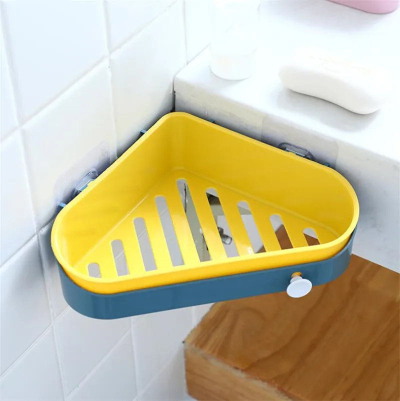 Double Layers Bathroom Shelf Adhesive Badkamer Rek Storage Rack Corner Shower Shelf Kitchen Home Decoration Bathroom Accessories