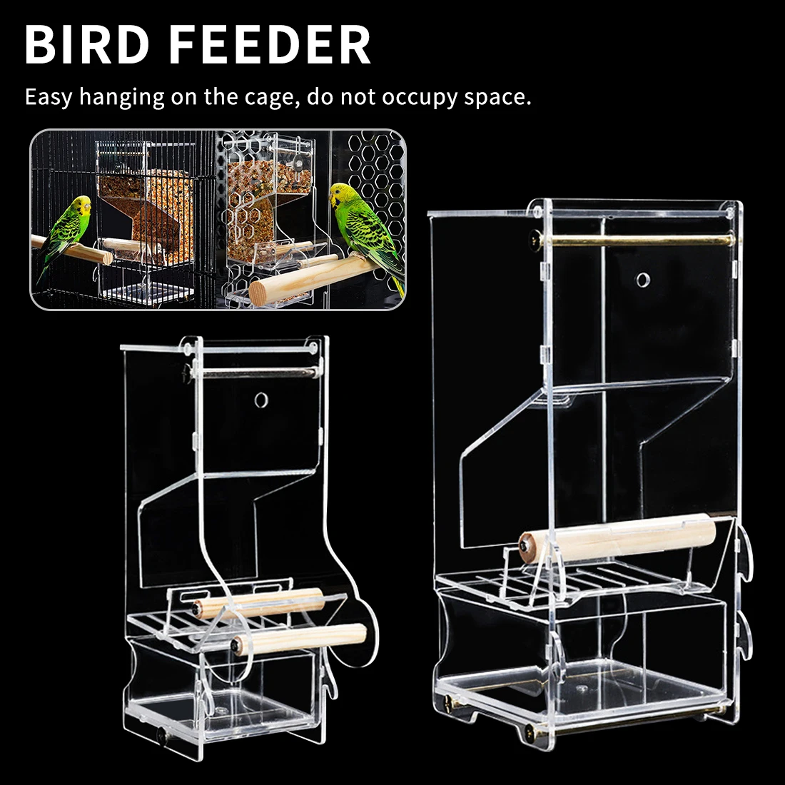 Bird Feeder Automatic Feeding Bird Food Containers Starling Tiger Peony Cockatiels Bird Pigeon Supplies Plastic Adhere To Fly