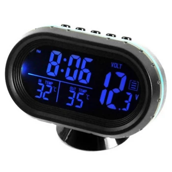 

Digital Car Clock Thermometer Voltmeter Automobile LED Lighted Dual Temperature Gauge Voltmeter Voltage Tester