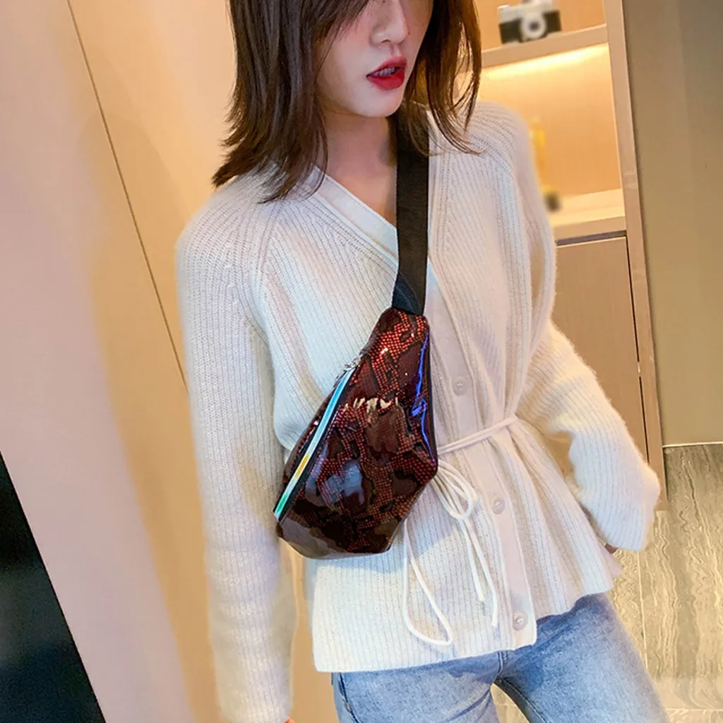 15 # нейтральная уличная сумка-мессенджер на молнии со змеиным принтом поясная