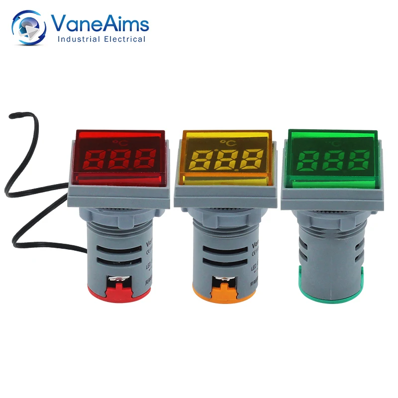 Thermometer VaneAims 22mm opening hole AC power supply Temperature measuring instrument Digital display LED thermometer-25~150℃ digital thermometer