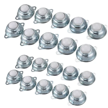 

20 Pcs Nylon Roller Ball Trolley Furniture Castor Screw Mounted Ball Bearing Swivel Caster Tool, 1 Inch & 0.5 Inch