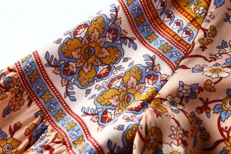 Boho Chic, женские топы, Ретро стиль, красный цветочный принт, кисточка, свободные блузки, для девушек, на шнуровке, Круглый ворот, длинный рукав, пляжные рубашки, Blusas Mujer