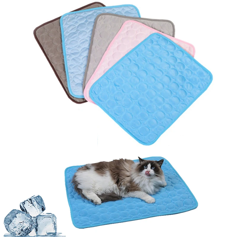 

Pets Summer Cooling Mat Pet Ice Pad Cool Cold Silk Washable Pet Pad Cusion Mat Summer Sleeping Bed for Dogs Cats