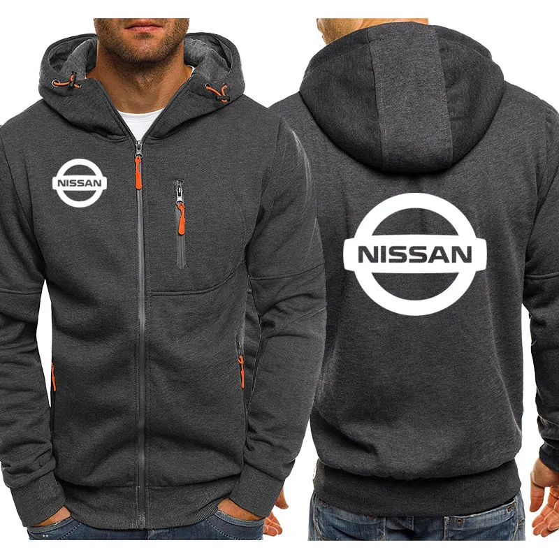 Куртка Для мужчин Nissan автомобильные брелки с логотипом печати Повседневное хип-хоп и в стиле «Harajuku»; Цвет Флисовые Толстовки с капюшоном на молнии кофты с длинным рукавом толстовки человек Костюмы - Цвет: 03