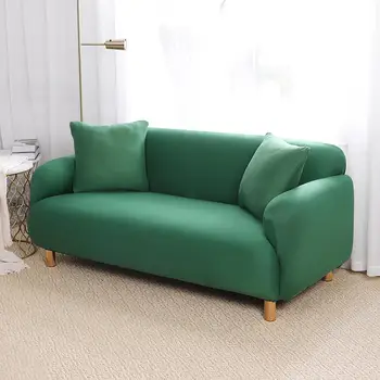 

Stretch Couch Cover Green Universal Plain Sofa Cover For Living Room Elastic Spandex Slipcover for Armchairs Loveseat Cover