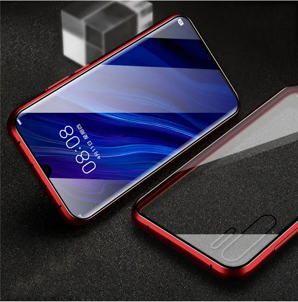 Red Металлический магнитный чехол для samsung Galaxy A50 A40 A30 A20 A10 M30 M20 M10 S10 S10e S9 S8 Plus Note 10 Plus Pro 8 9 USB кабеля для мобильного телефона - Цвет: Red