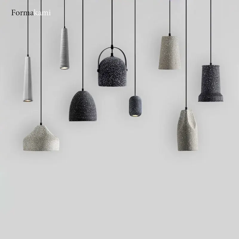 

Nordic creative combination cafe Concrete pendant lamp modern Light led E27 cord lamp Restaurant living roombedroom