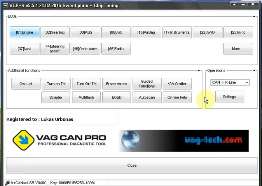 VAG CAN PRO Авто сканер кабель автомобильный диагностический инструмент VCP CAN PRO VCP V5.5.1 K-line OBD для K line для VW для Audi VCP