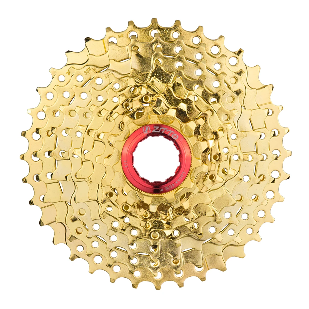 MTB Mountain Bike Cassette Freewheel (9 Speed 11-36T) - Gold Solid Construction |