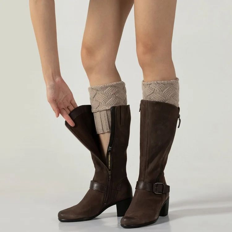 RICORIT 3 Pair Winter Women Knitted Leg Warmers Socks Boot Cover Knitting Socks Keep Warm Leg Socks Set Boots Set Wool Socks